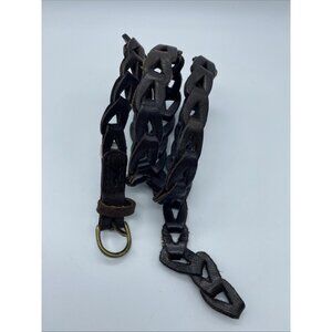 Hollister Brown Genuine Leather Loop Skinny Belt Women's Size M